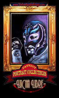 Velvet Painting of Masked Mexican Wrestler Rey Misterio