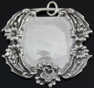 Victorian Style T Foree Hunsicker Sterling Silver 925 Luggage Tag