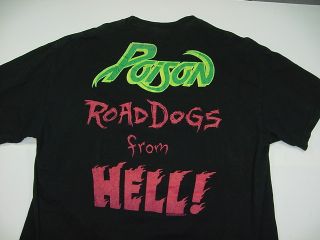 Poison Flesh and Blood Road Dogs Concert Tour T Shirt XL Heavy Metal