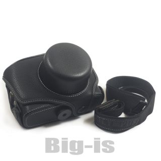Leather Camera Case Bag for Olympus Pen EP 1 EP 2 Black
