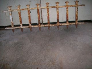  SOLID IRON RAILROAD FENCE WITH SPIKES 13 SECTIONS 54 FEET TOTAL SPIKES