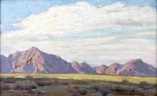 Clyde Forsythe Listed California Desert Scene Circa 1954 