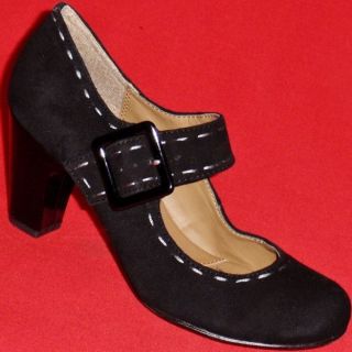 New Womens NW Fernanda Black Leather Buckle Mary Jane Fashion Pumps