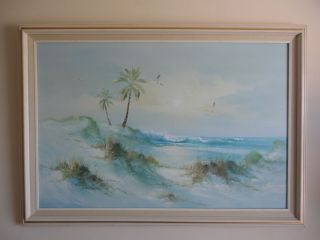 Thompson Beautiful Beach Ocean Scene Framed Art Painting