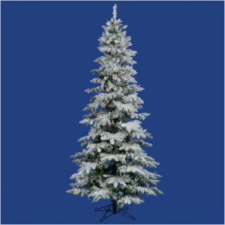 Flocked Utica Fir 78 Artificial Christmas Tree w Multicolored LED