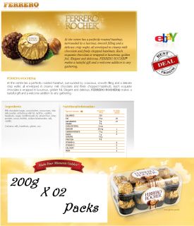 Ferrero Rocher® Roasted Hazelnut Surrounded Chocolate Balls 200g x 02