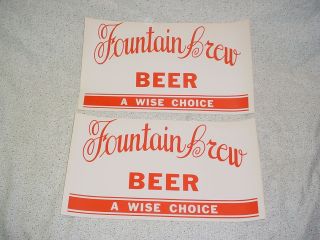 Fountain City Beer Signs Vintage Wi Wis Wisconsin