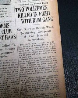 Fox Lake Massacre Chicago Gangsters 1930 Old Newspaper