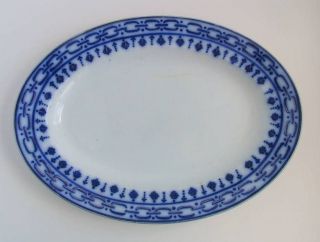 Luneville France Flow Blue Gilded RARE Oval Platters