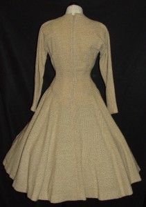 ANNE FOGARTY * Vintage 50s BOUCLE WOOL NEW LOOK Circle Sophisticate