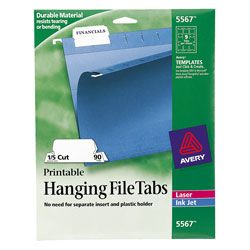 Avery Printable Hanging File Tab Laser and Inkjet 5567