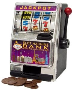 Jackpot Toy Slot Machine Bank Item 50 4143