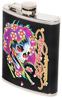 Don Ed Hardy Beautiful Ghost Leather Wrapped Flask