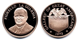 New York Mayor Fiorello La Guardia Beautiful Bronze Medallion