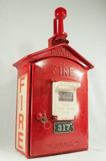 Gamewell Master Fire Alarm Box with Horn, Inner Works, & Key   Vintage