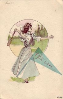 Female Tennis Player Illustration Fox Lake IL 1911