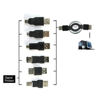Travel Kit USB to IEEE 1394 Firewire Printer 6 Adapters