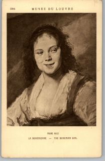 Old Postcard Frans Hals Painting Art The Bohemian Girl