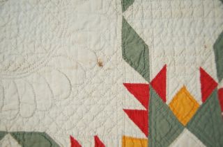 Museum Quality Vintage Feathered Stars Antique Quilt Signed Dated 1877