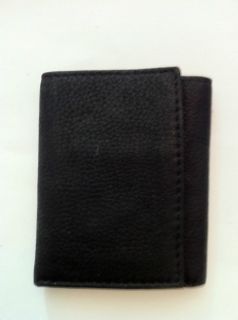 Mens Fred Meyer GNW Genuine Leather Soft Trifold Wallet Black NWT