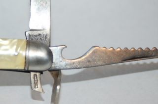 Vintage Imperial Folding Fish Knife w Beverage Can Opener Blade 3 1 2