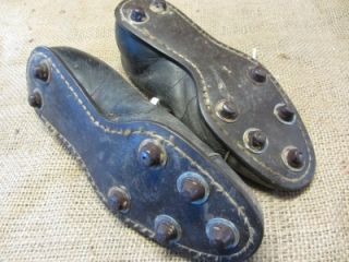  Leather Football Cleats  Old Antique Equipment Baseball Shoes 7495