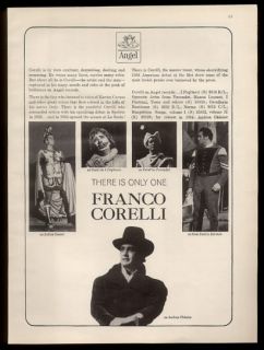 1964 Franco Corelli 5 Opera Roles Photo Angel Records Vintage Print Ad