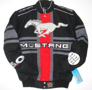 SIZE M AUTHENTIC EMBROIDERED FORD MUSTANG RACING Engine COTTON black