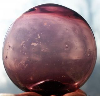 Amethyst Pink Purple Glass Fishing Net Float w Bubbles Japanese