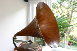 Reproduction Phonograph Quarter Oak Wood Horn for Victor Talking