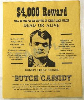 Billy The Kid Butch Cassidy Jesse and Frank James 3 Wanted Posters