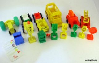 Fisher Price Little People Vintage Vehicle & Sign lot Main Street Over