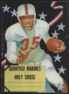 1951 Quantico Marines vs Holy Cross Football Game Program