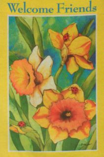  Friends Daffodil Flower Ladybug Floral Spring Summer Mini Garden Flag