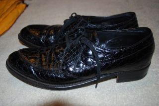  Shoes Genuine Alligator Black French Shriner Brand Size 9 5 AA