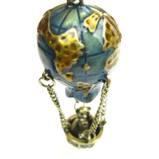 Vintage Style Necklace Pendant Fire Balloon Globe Bear New 28 Chain