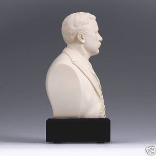 theodore roosevelt jr made of polystone finish white mounted on a