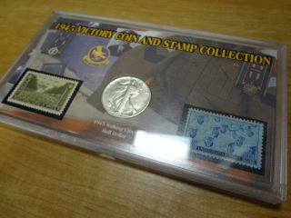  1945 Victory Half Dollar Coin Stamp Collection