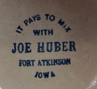 Joe Huber Fort Atkinson Iowa Red Wing Pink and Blue Banded Bowl