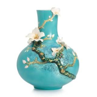 Franz Porcelain Van Gogh Almond Flower Vase FZ02405 New in Box Mint