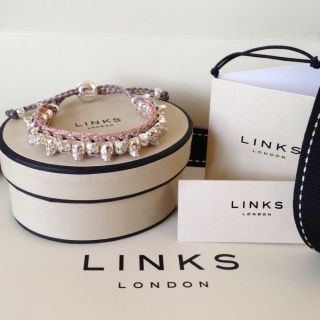  of London Woven Skull Pale Pink Grey Friendship Bracelet New