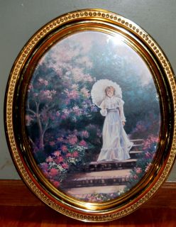 home interior oval victorian lady walking down stairs 23 x19