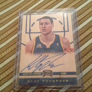 2012 Threads Klay Thompson Golden State Warriors On Card Wood Rookie