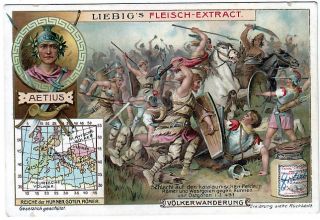 Flavius Aetius Roman General 1905 Trade Card Aëtius