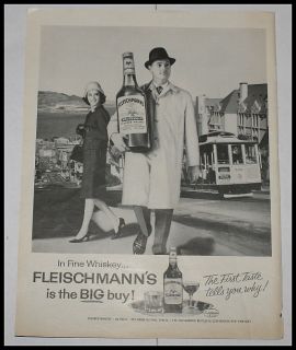 ViNTAGE 1963 FLEISCHMANNS FINE WHISKEY AD SAN FRANCISCO ★