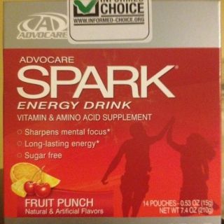 Brand New in Box Spark Fruit Punch 14 Pouches Advocare Factory SEALED