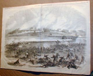  Civil War Newspaper w Engrav Battle of Fredericksburg Virginia