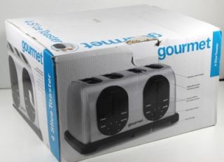 Gourmet Stainless Steel 4 Slice Extra Wide Slot Toaster