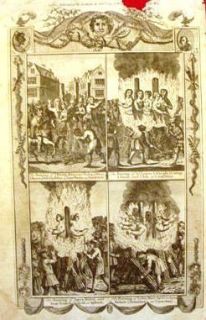  Foxe's Martyrs Engraving 1784 Burning of Brown