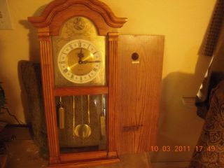Tempus Fugit Westmister Chime Quartz Pendulum Wall Wood Clock 28 Tall